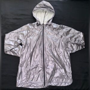 Ideology Metallic Silver Reflective Hooded Windbreaker